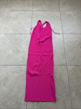 Zara Hot Pink Knit Maxi Dress
